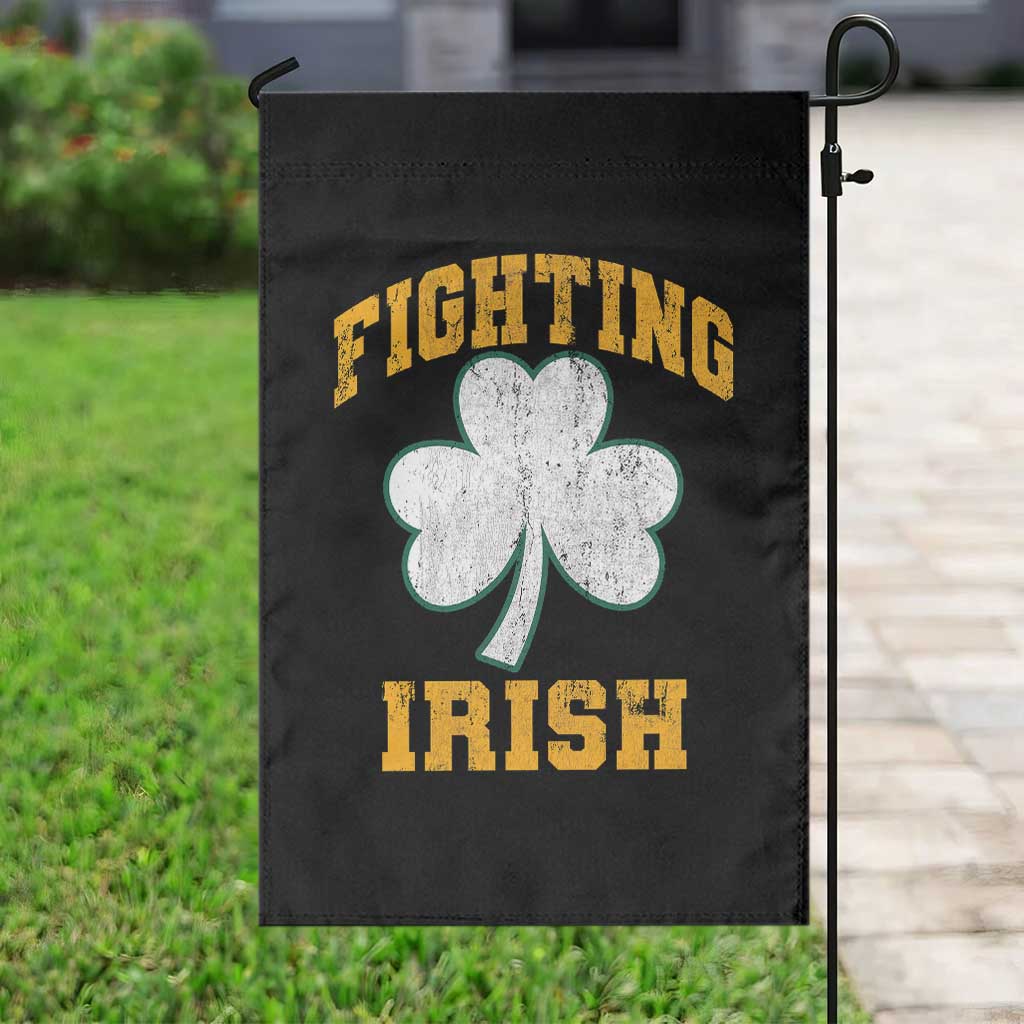 Vintage Fighting Irish Garden Flag Retro History Gold Shamrock