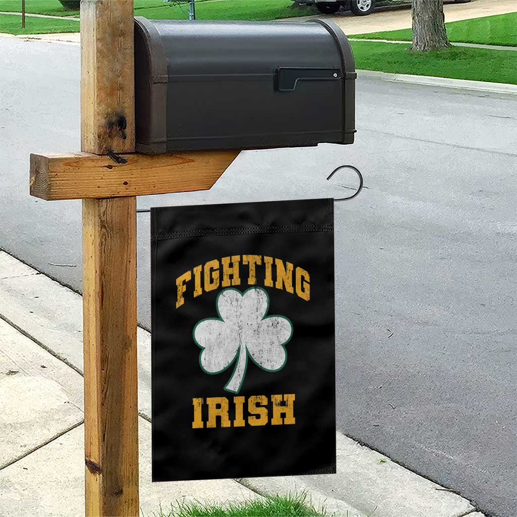 Vintage Fighting Irish Garden Flag Retro History Gold Shamrock