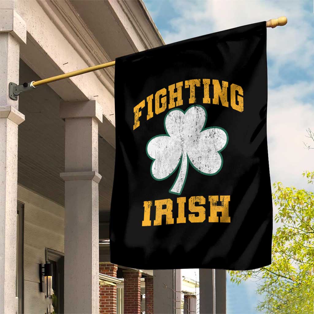 Vintage Fighting Irish Garden Flag Retro History Gold Shamrock