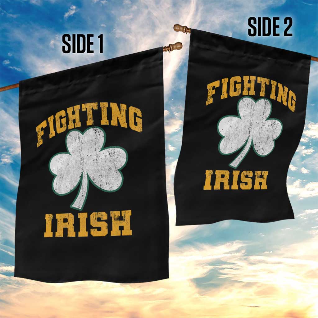 Vintage Fighting Irish Garden Flag Retro History Gold Shamrock