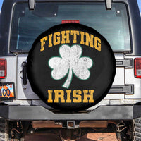 Vintage Fighting Irish Spare Tire Cover Retro History Gold Shamrock