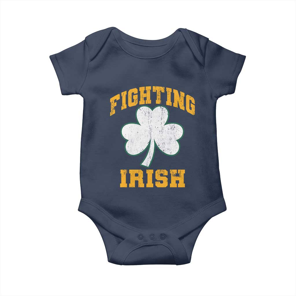 Vintage Fighting Irish Baby Onesie Retro History Gold Shamrock