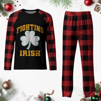 Vintage Fighting Irish Plaid Pajama Set Retro History Gold Shamrock