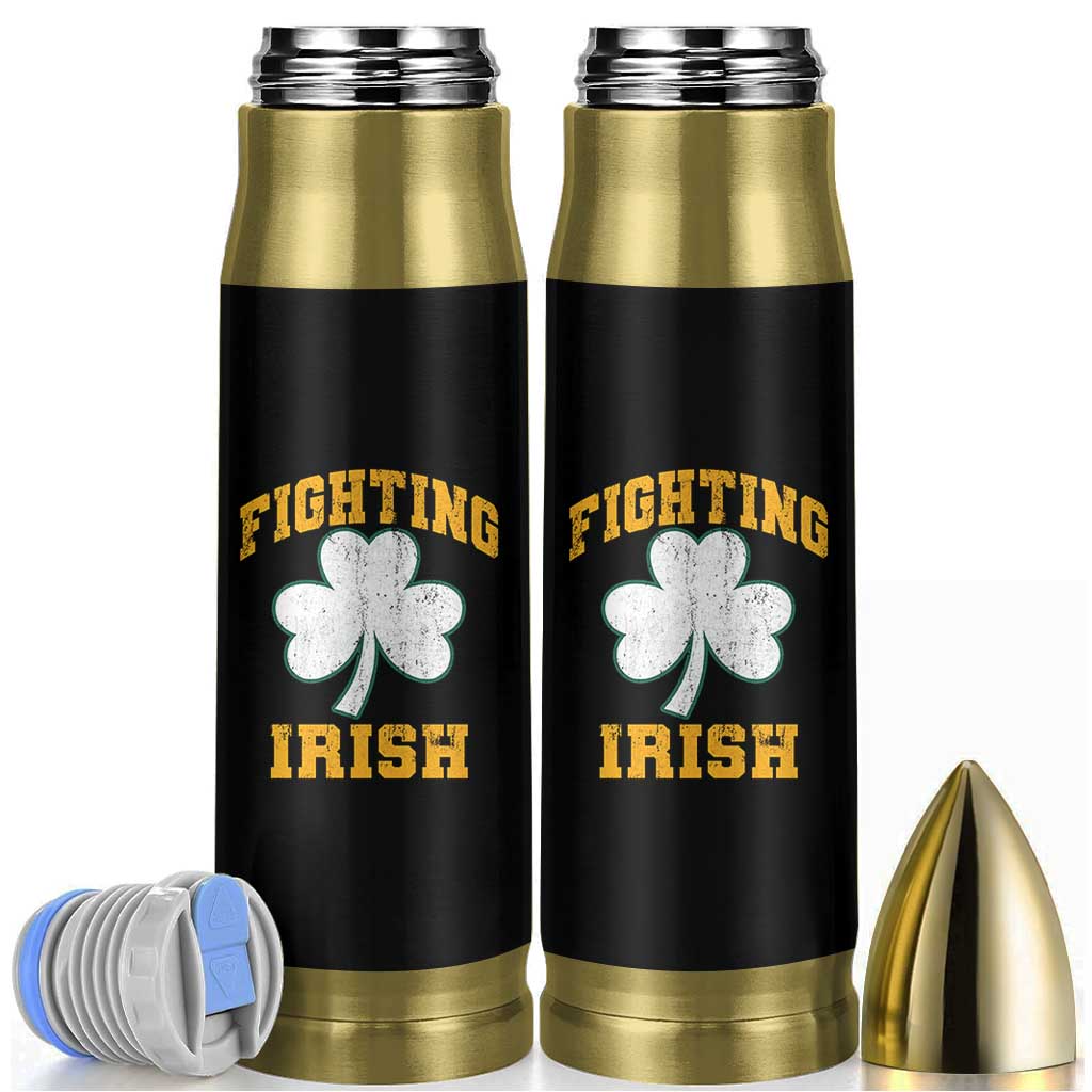 Vintage Fighting Irish Bullet Tumbler Retro History Gold Shamrock