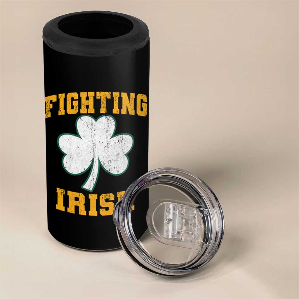 Vintage Fighting Irish 4 in 1 Can Cooler Tumbler Retro History Gold Shamrock