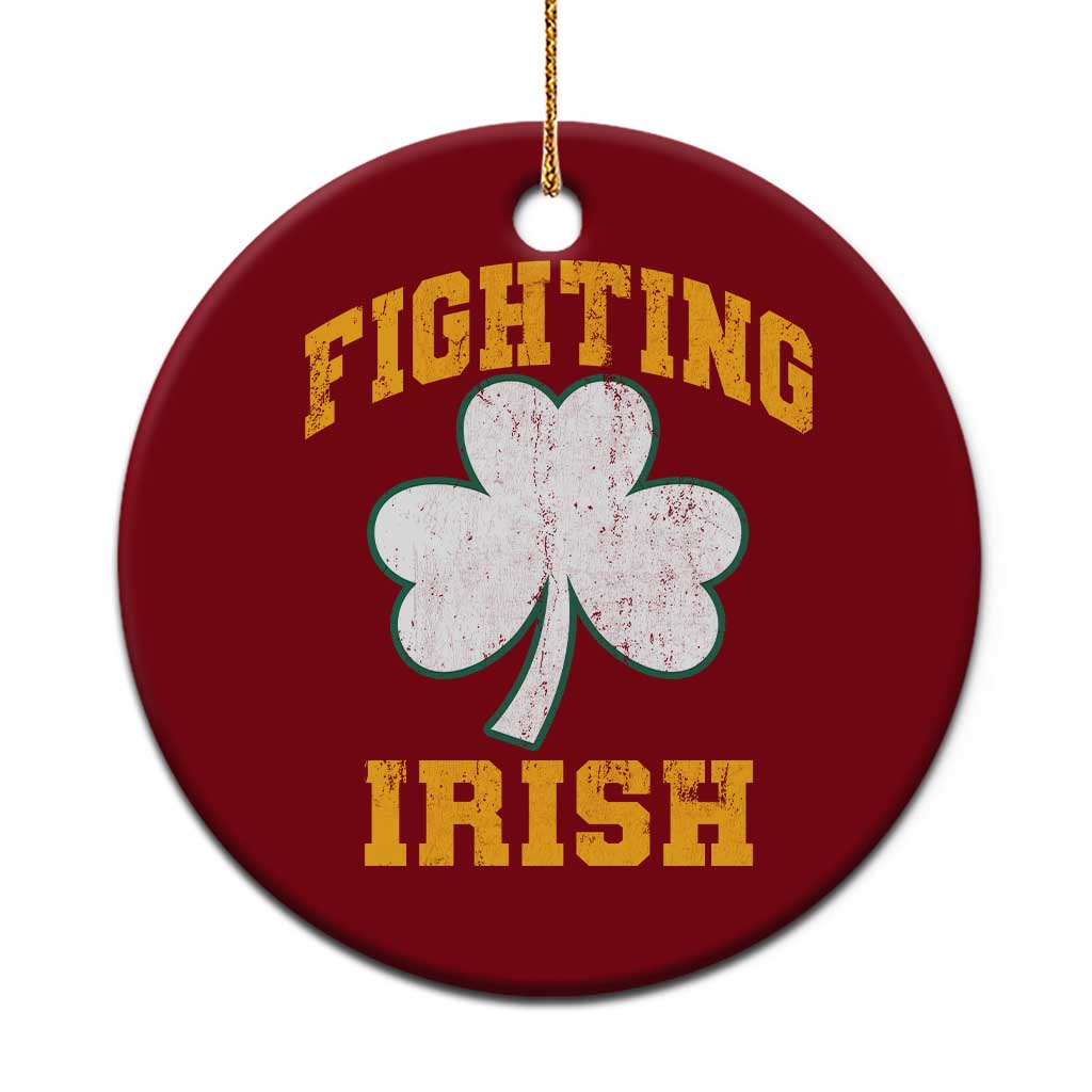 Vintage Fighting Irish Ceramic Ornament Retro History Gold Shamrock