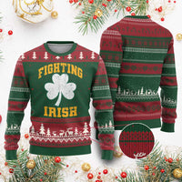 Vintage Fighting Irish Ugly Christmas Sweater Retro History Gold Shamrock