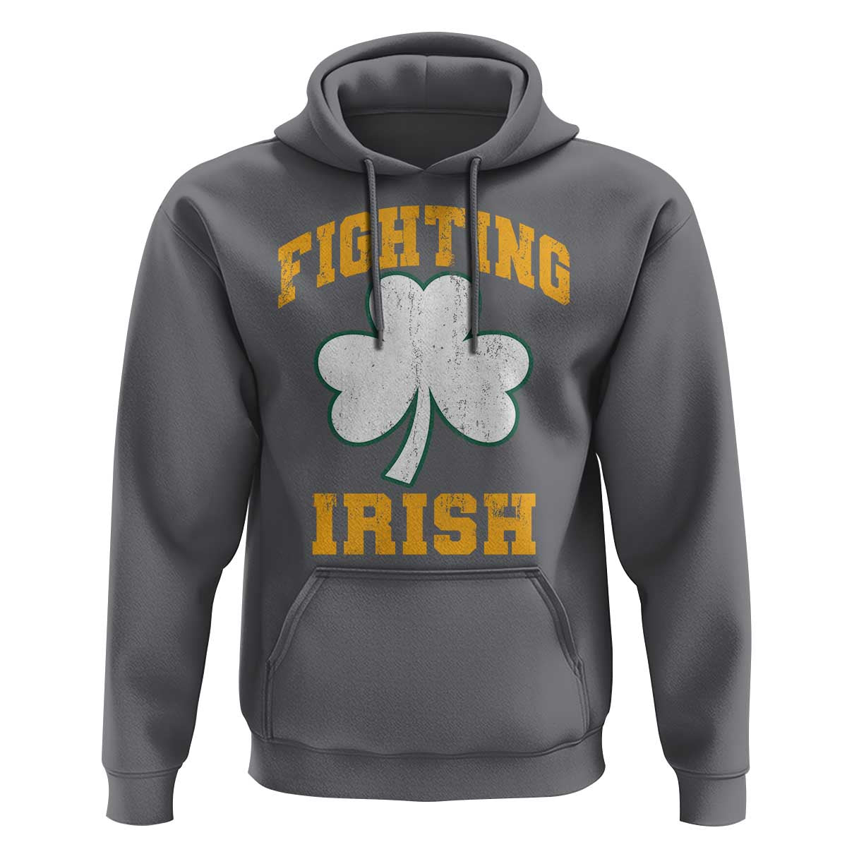 Vintage Fighting Irish Hoodie Retro History Gold Shamrock