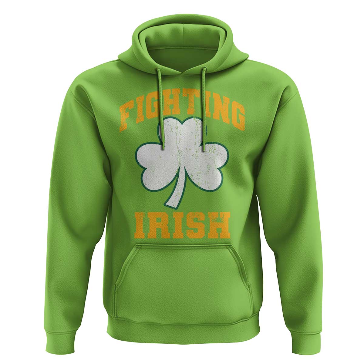 Vintage Fighting Irish Hoodie Retro History Gold Shamrock