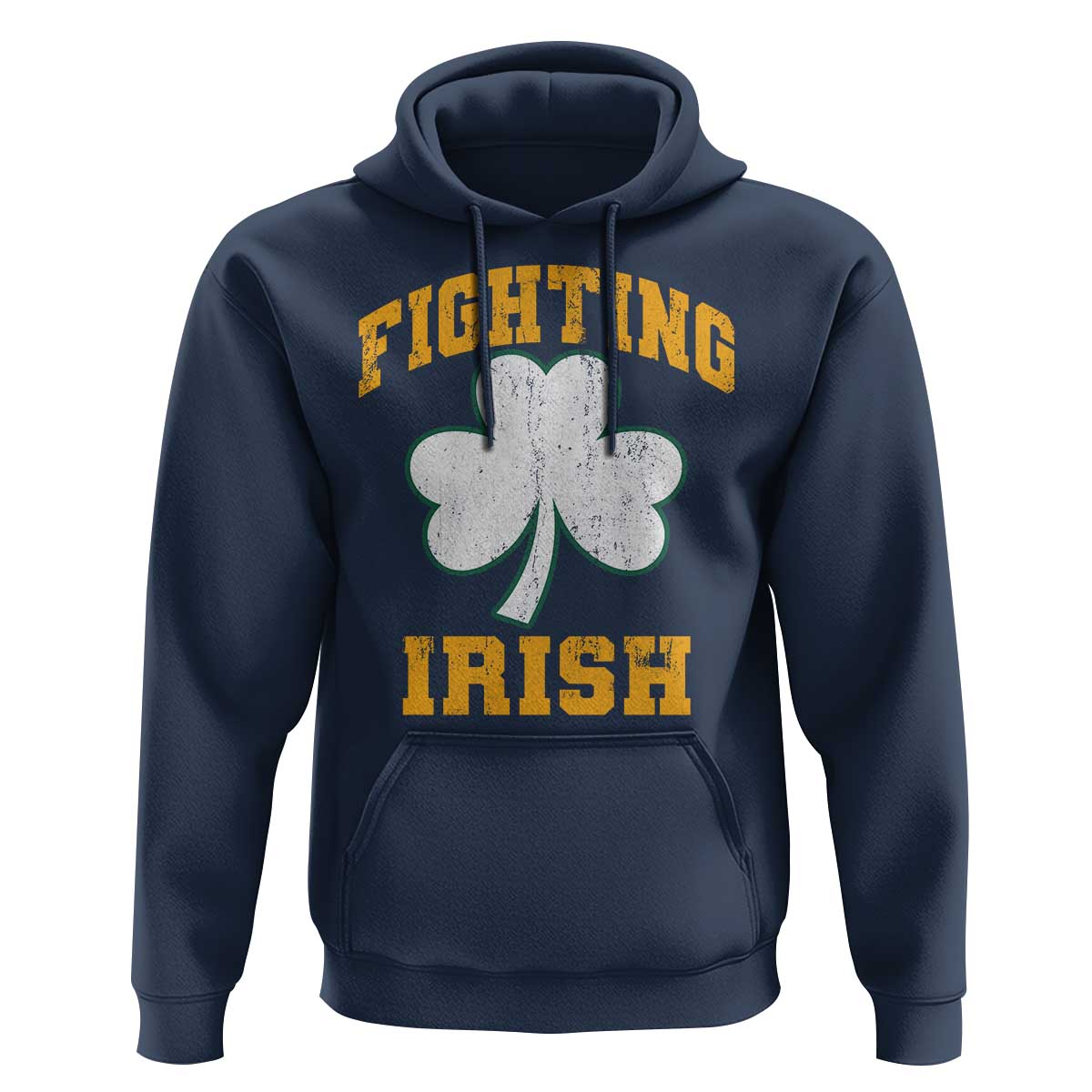 Vintage Fighting Irish Hoodie Retro History Gold Shamrock
