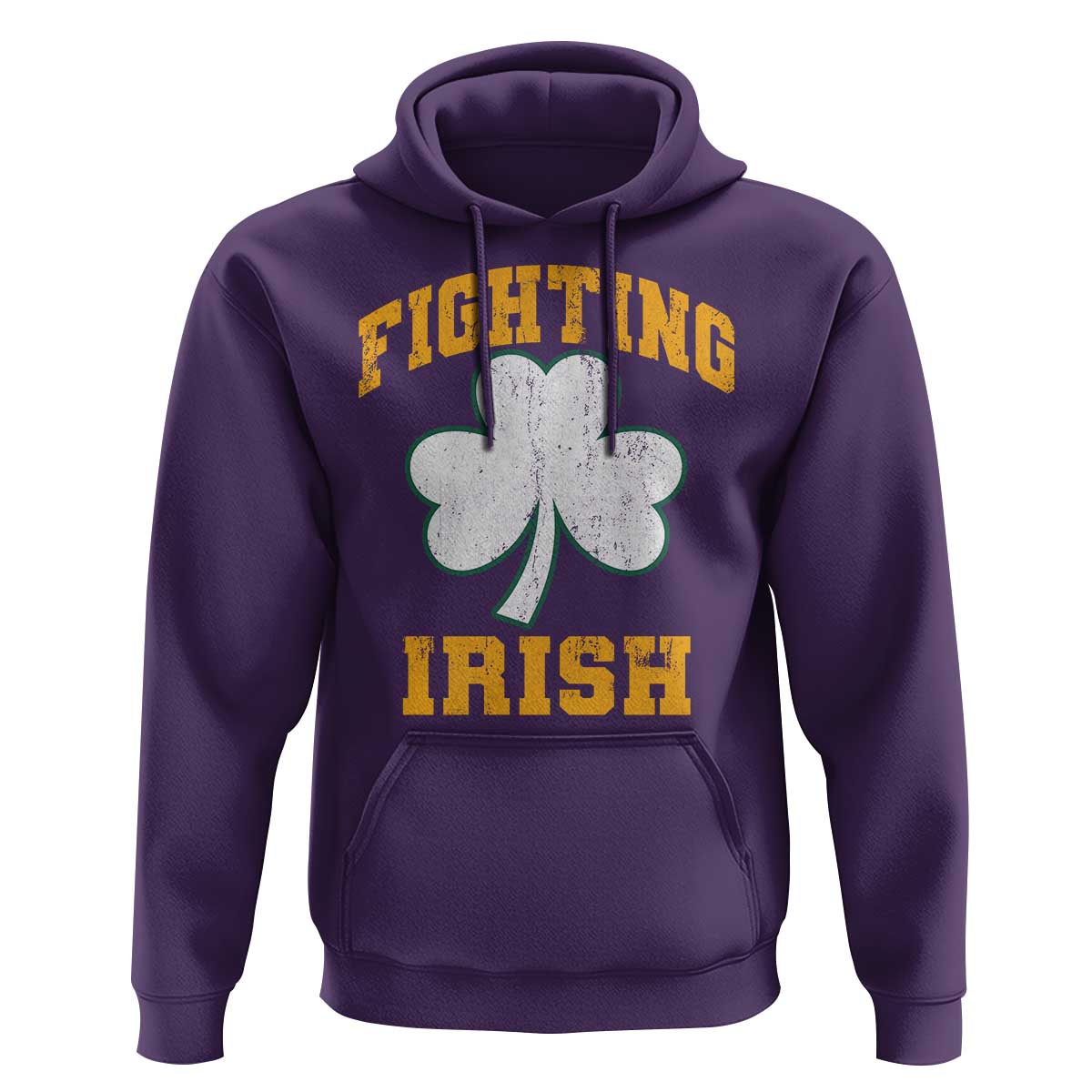 Vintage Fighting Irish Hoodie Retro History Gold Shamrock