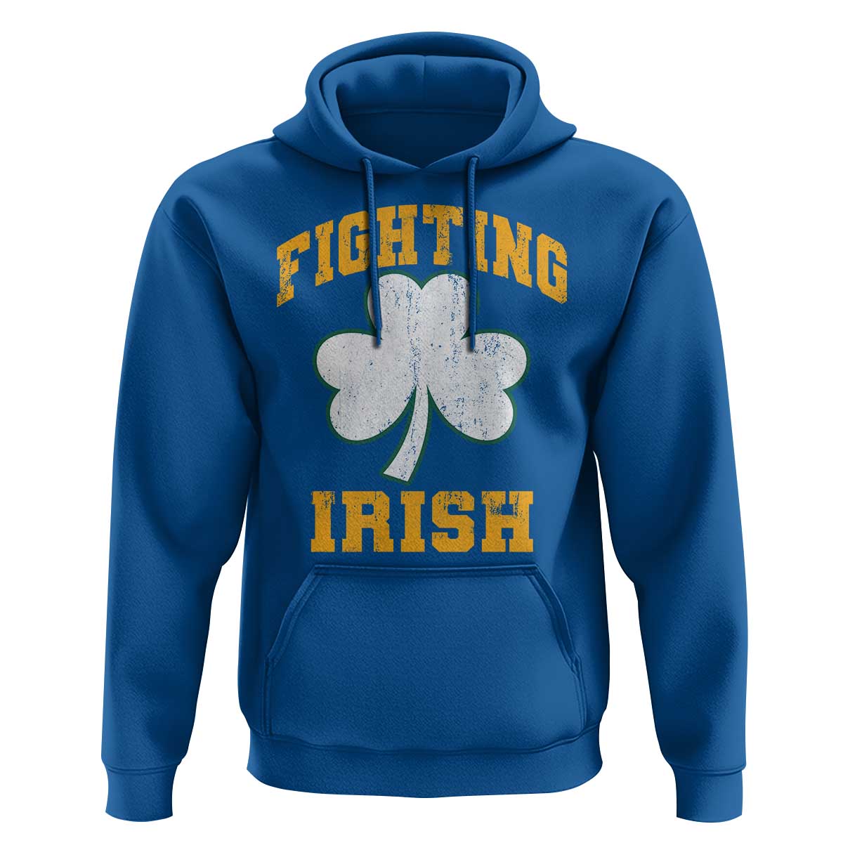 Vintage Fighting Irish Hoodie Retro History Gold Shamrock