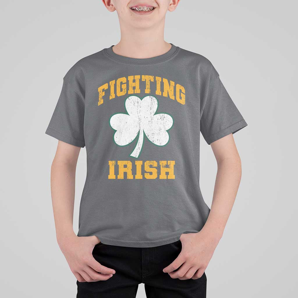 Vintage Fighting Irish T Shirt For Kid Retro History Gold Shamrock