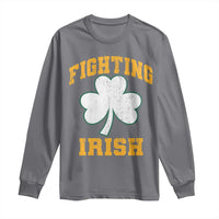 Vintage Fighting Irish Long Sleeve Shirt Retro History Gold Shamrock