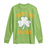 Vintage Fighting Irish Long Sleeve Shirt Retro History Gold Shamrock