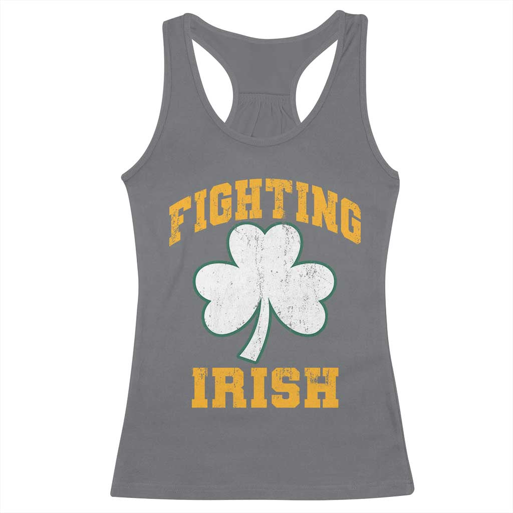 Vintage Fighting Irish Racerback Tank Top Retro History Gold Shamrock