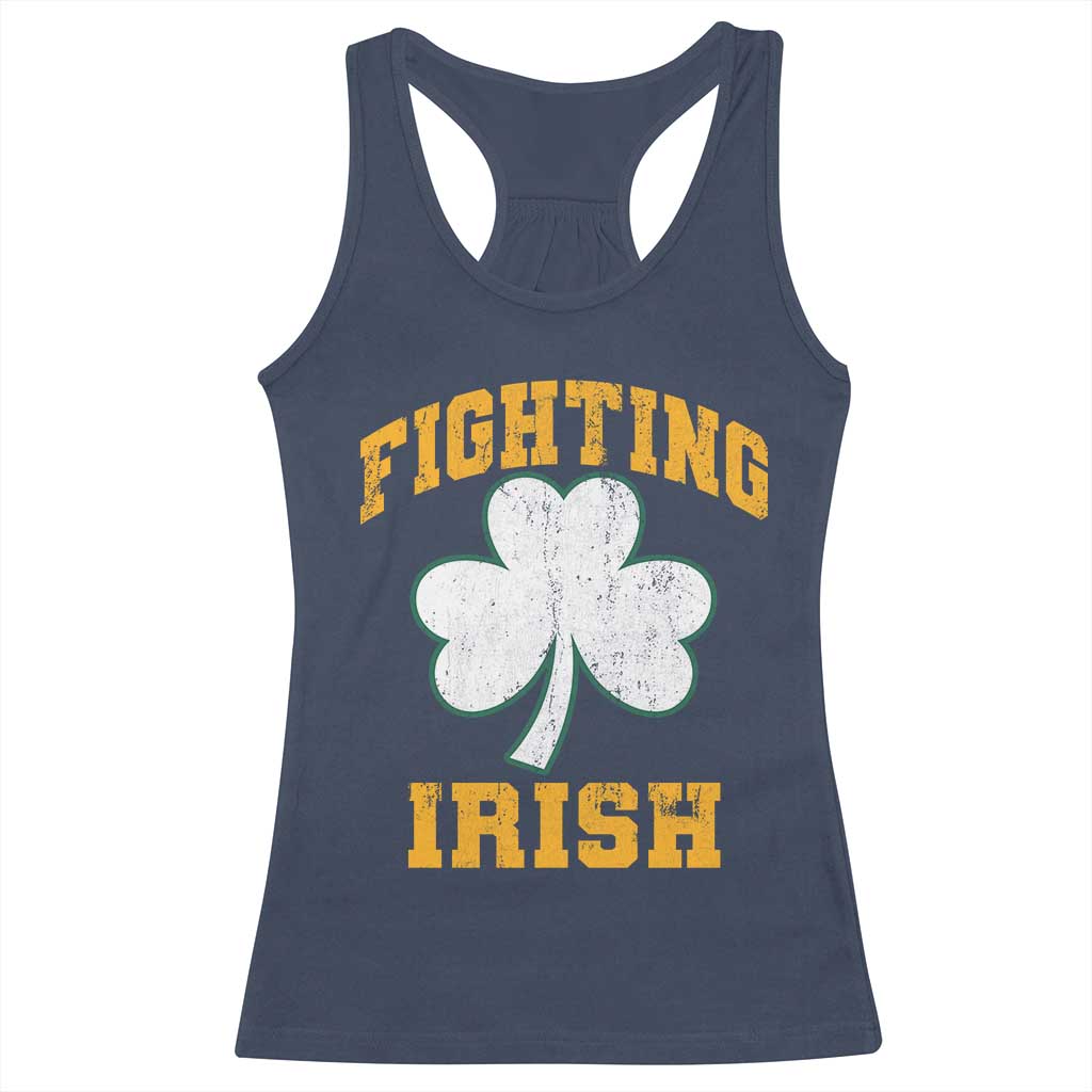 Vintage Fighting Irish Racerback Tank Top Retro History Gold Shamrock
