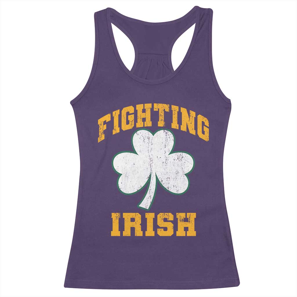 Vintage Fighting Irish Racerback Tank Top Retro History Gold Shamrock