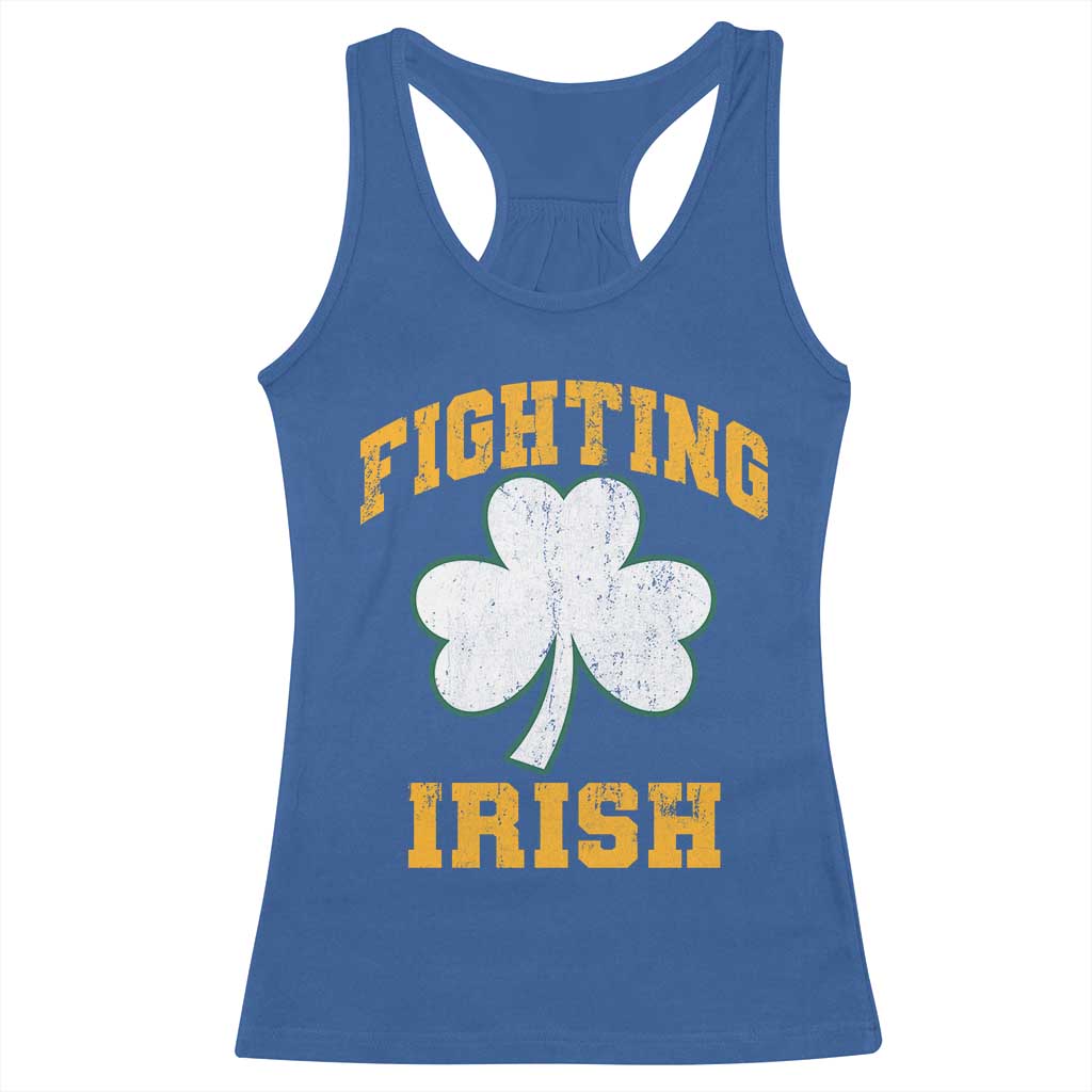 Vintage Fighting Irish Racerback Tank Top Retro History Gold Shamrock