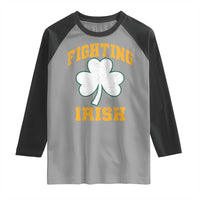 Vintage Fighting Irish Raglan Shirt Retro History Gold Shamrock