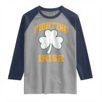 Vintage Fighting Irish Raglan Shirt Retro History Gold Shamrock