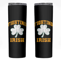 Vintage Fighting Irish Skinny Tumbler Retro History Gold Shamrock