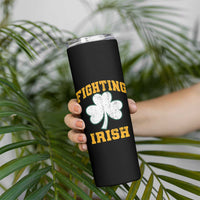 Vintage Fighting Irish Skinny Tumbler Retro History Gold Shamrock