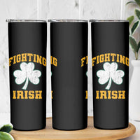 Vintage Fighting Irish Skinny Tumbler Retro History Gold Shamrock