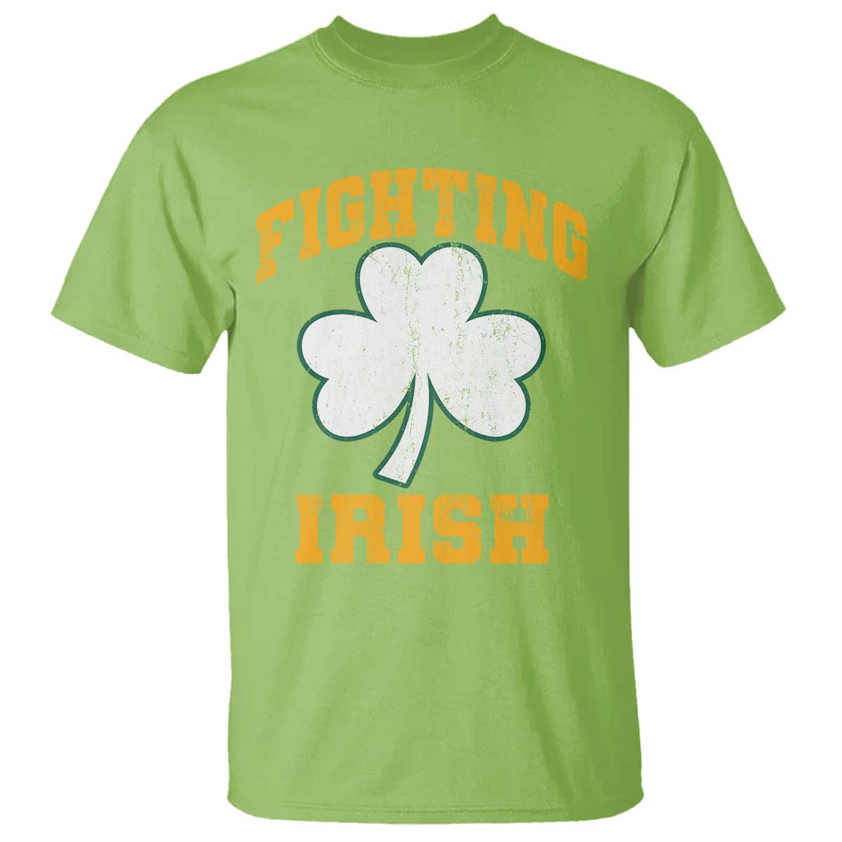Vintage Fighting Irish T Shirt Retro History Gold Shamrock
