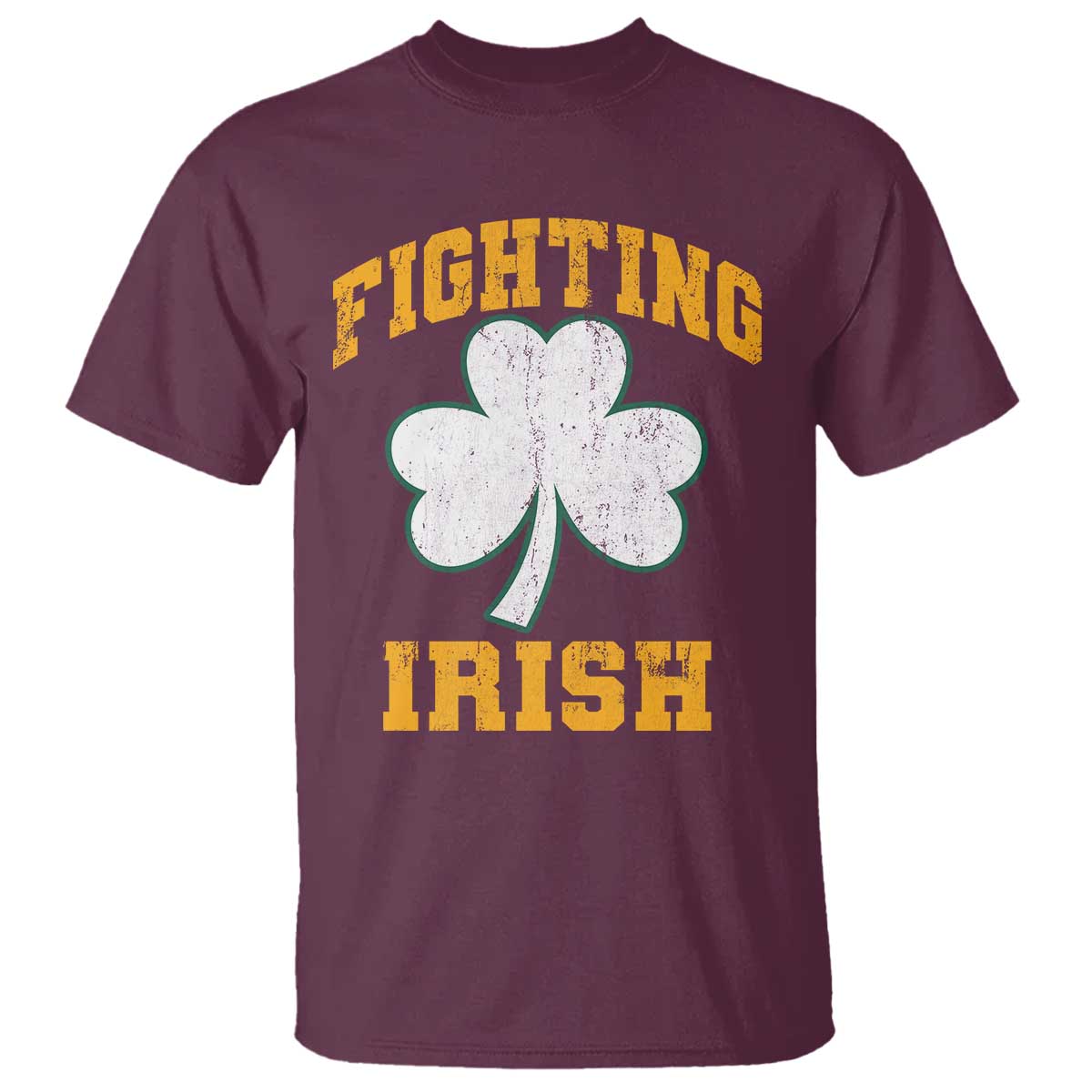 Vintage Fighting Irish T Shirt Retro History Gold Shamrock