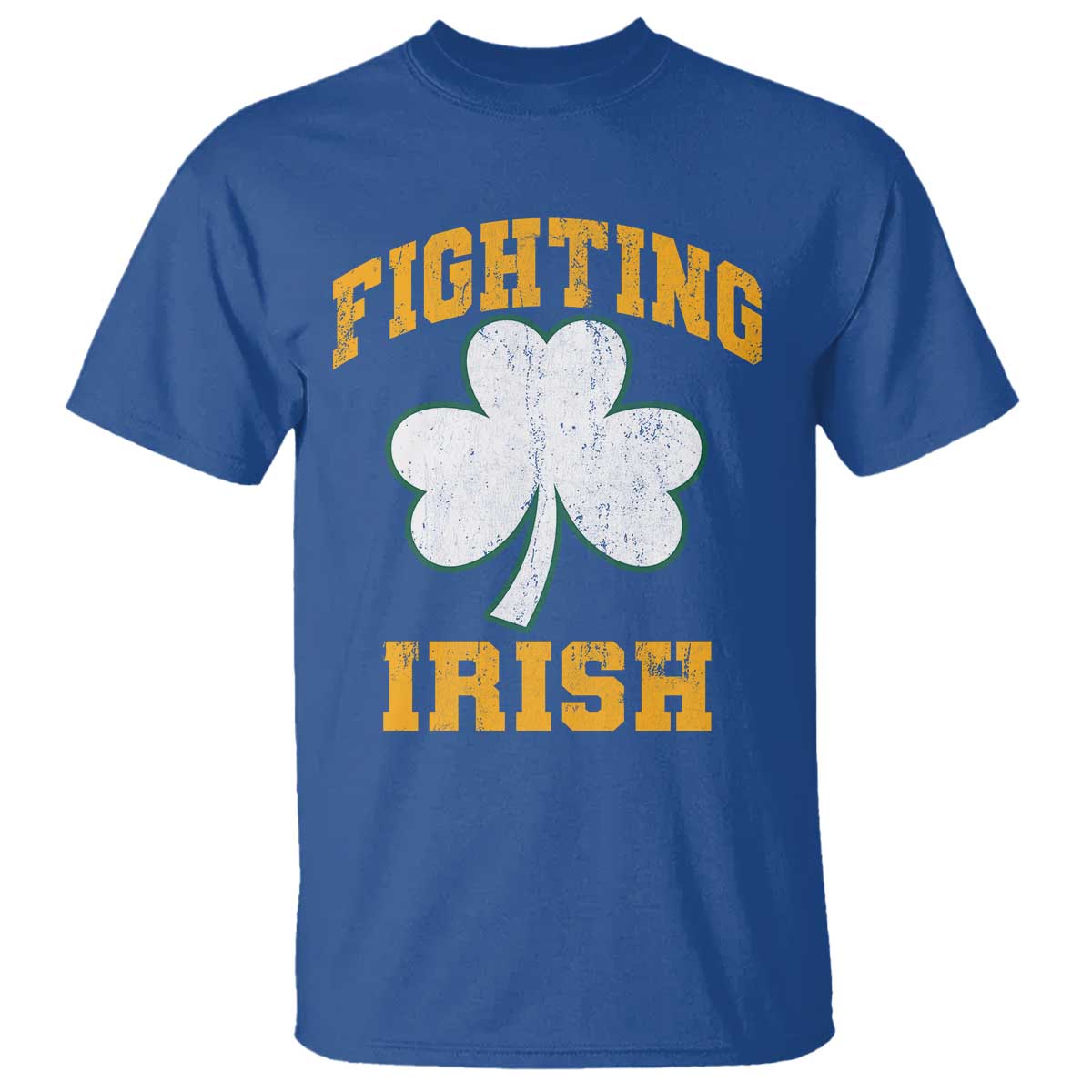Vintage Fighting Irish T Shirt Retro History Gold Shamrock