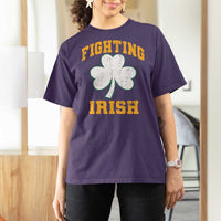 Vintage Fighting Irish T Shirt For Women Retro History Gold Shamrock