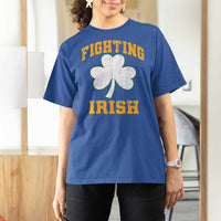 Vintage Fighting Irish T Shirt For Women Retro History Gold Shamrock