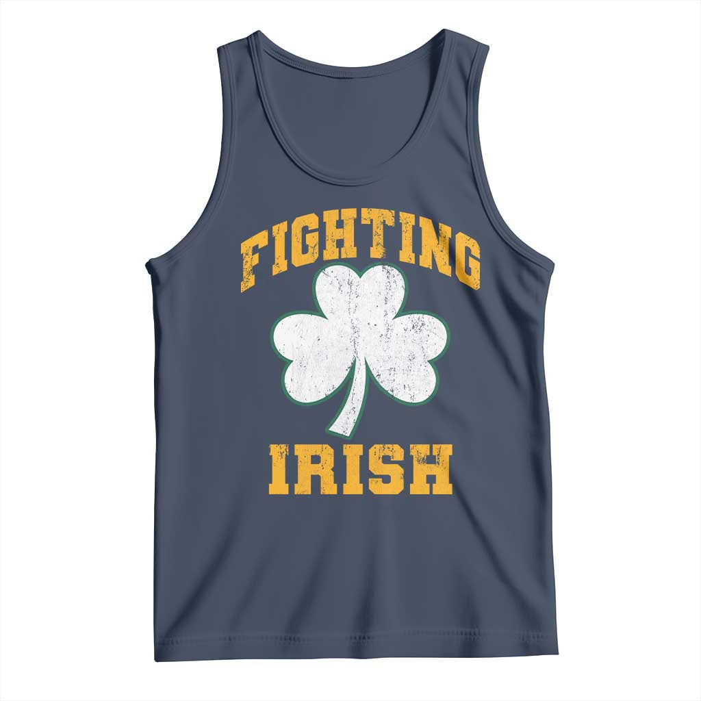 Vintage Fighting Irish Tank Top Retro History Gold Shamrock