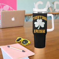Vintage Fighting Irish Tumbler With Handle Retro History Gold Shamrock