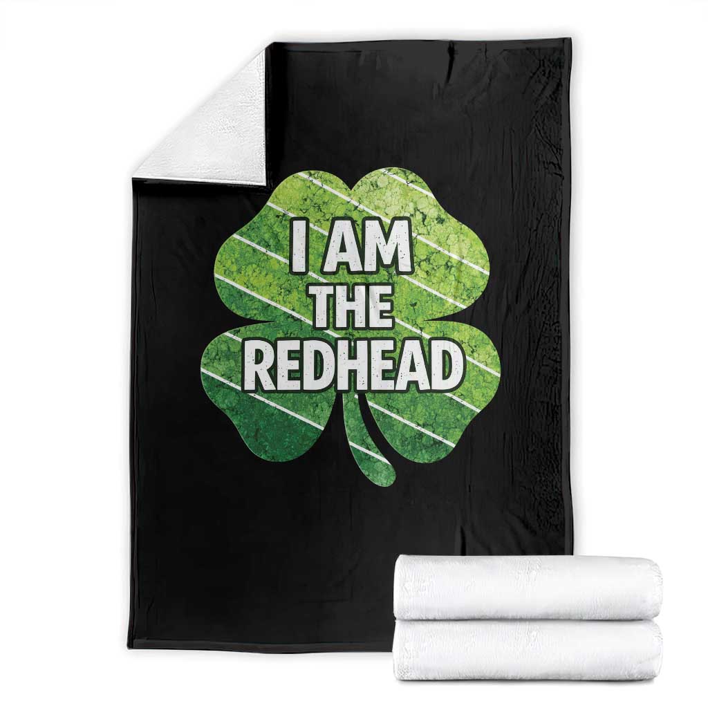 Funny Irish St Patricks Day Im The Redhead Throw Blanket Retro Vintage Lucky Shamrock