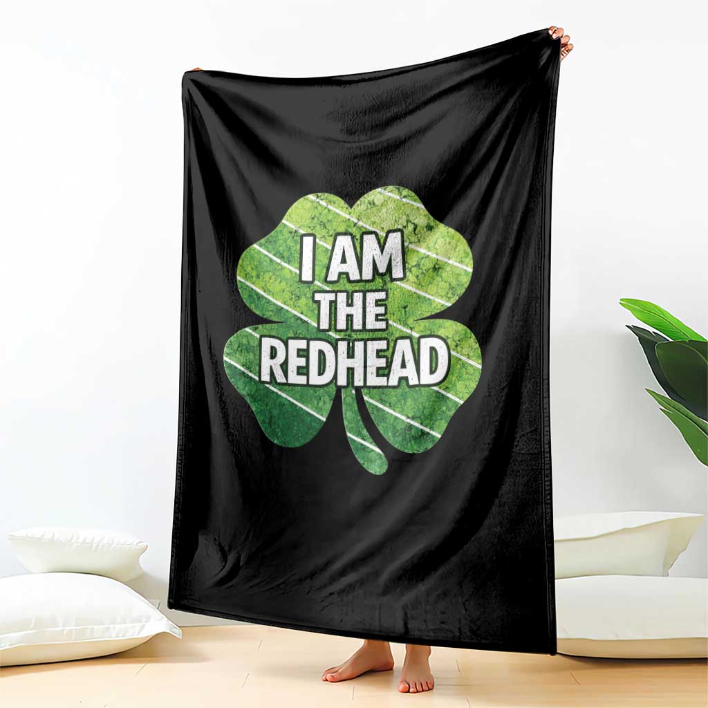 Funny Irish St Patricks Day Im The Redhead Throw Blanket Retro Vintage Lucky Shamrock
