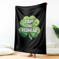 Funny Irish St Patricks Day Im The Redhead Throw Blanket Retro Vintage Lucky Shamrock