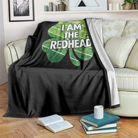 Funny Irish St Patricks Day Im The Redhead Throw Blanket Retro Vintage Lucky Shamrock