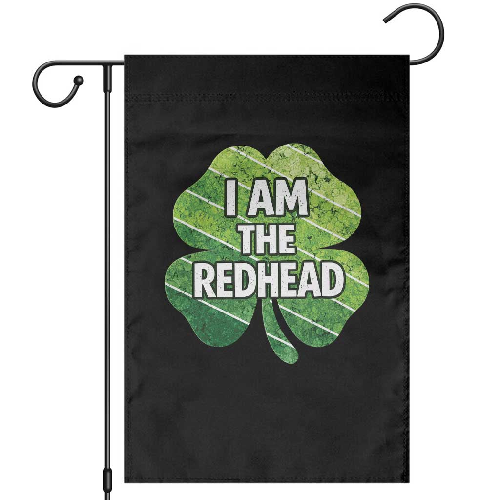Funny Irish St Patricks Day Im The Redhead Garden Flag Retro Vintage Lucky Shamrock