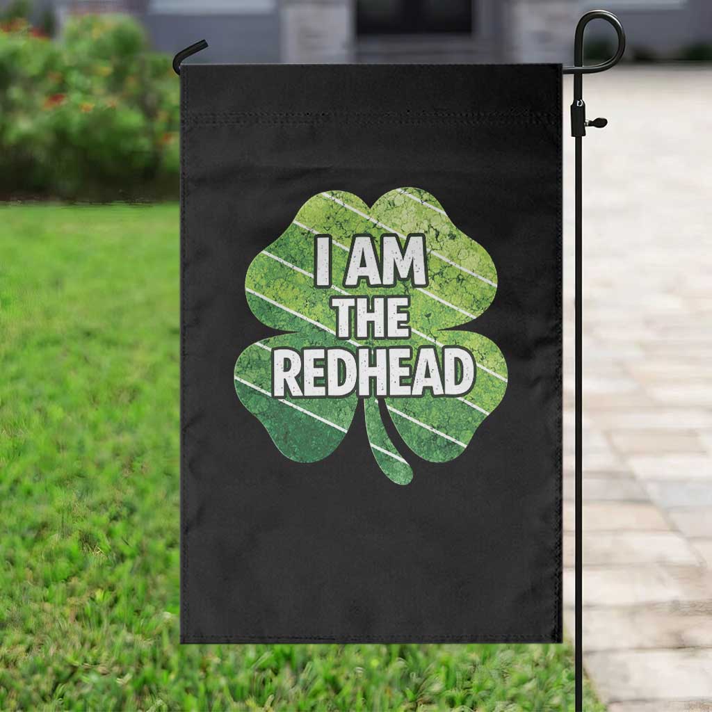 Funny Irish St Patricks Day Im The Redhead Garden Flag Retro Vintage Lucky Shamrock