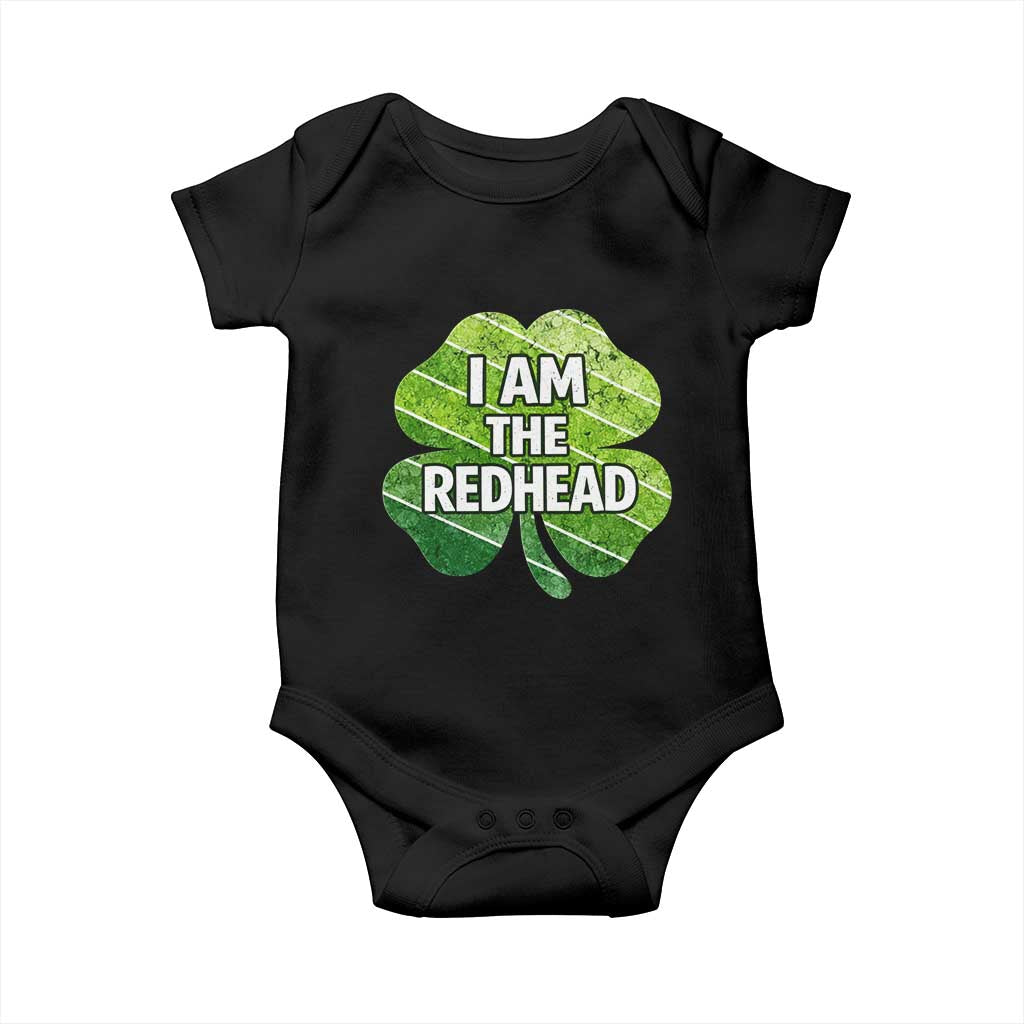 Funny Irish St Patricks Day Im The Redhead Baby Onesie Retro Vintage Lucky Shamrock