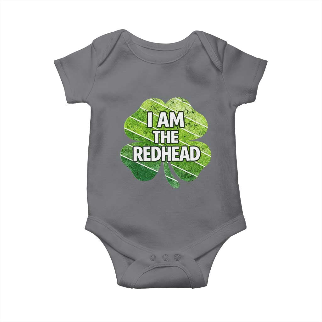 Funny Irish St Patricks Day Im The Redhead Baby Onesie Retro Vintage Lucky Shamrock