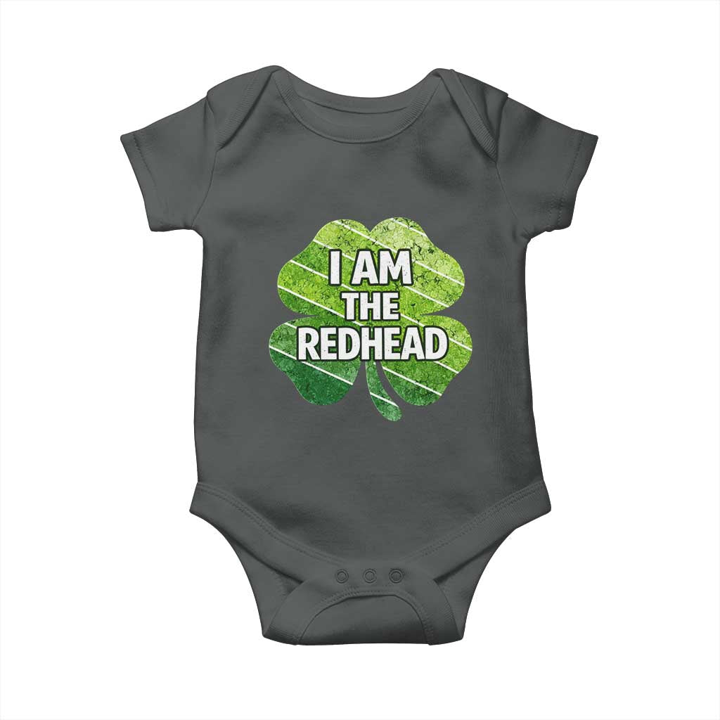 Funny Irish St Patricks Day Im The Redhead Baby Onesie Retro Vintage Lucky Shamrock