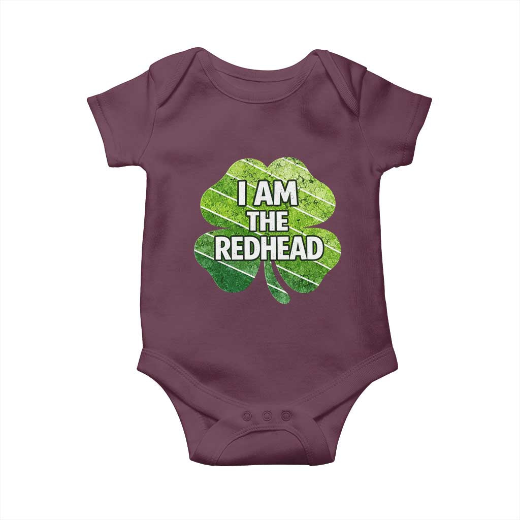 Funny Irish St Patricks Day Im The Redhead Baby Onesie Retro Vintage Lucky Shamrock