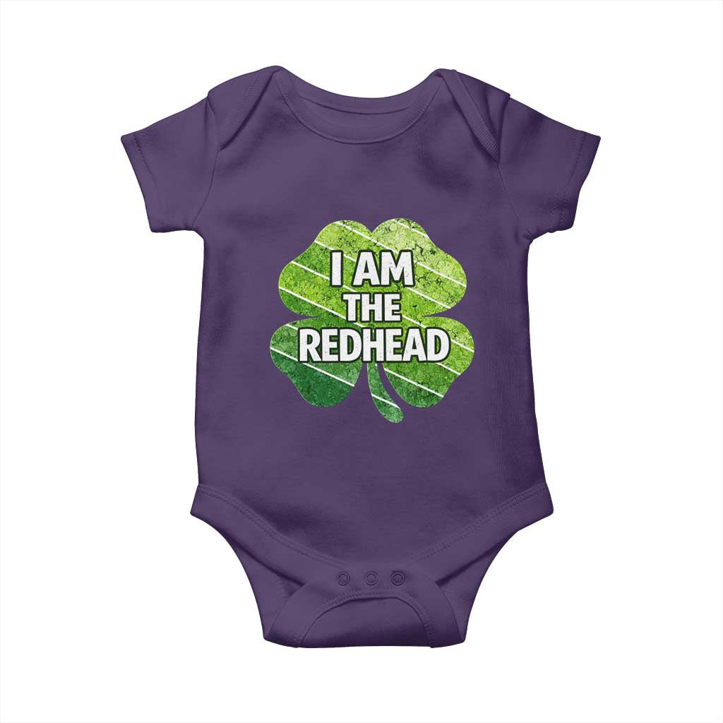 Funny Irish St Patricks Day Im The Redhead Baby Onesie Retro Vintage Lucky Shamrock