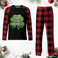 Funny Irish St Patricks Day Im The Redhead Plaid Pajama Set Retro Vintage Lucky Shamrock