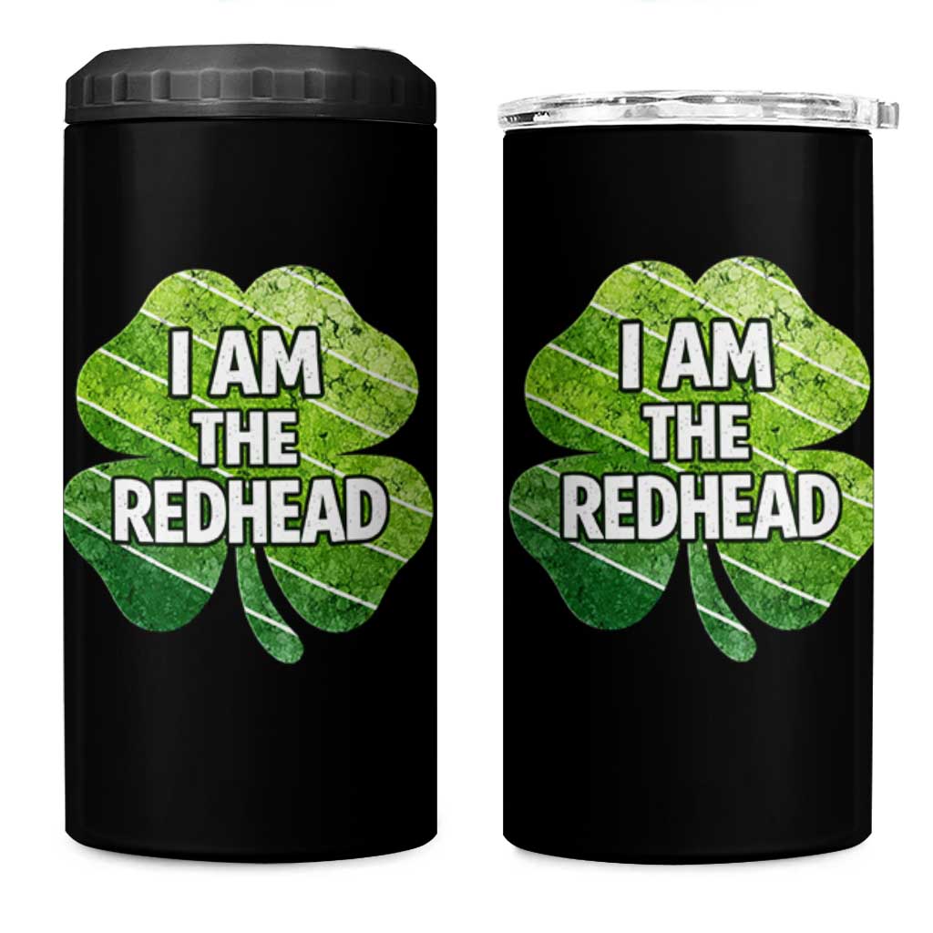 Funny Irish St Patricks Day Im The Redhead 4 in 1 Can Cooler Tumbler Retro Vintage Lucky Shamrock