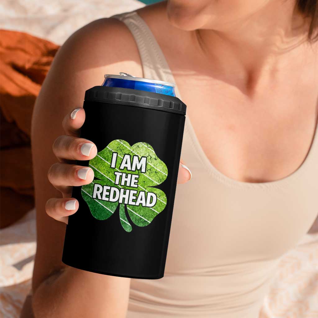 Funny Irish St Patricks Day Im The Redhead 4 in 1 Can Cooler Tumbler Retro Vintage Lucky Shamrock