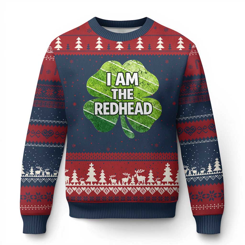 Funny Irish St Patricks Day Im The Redhead Ugly Christmas Sweater Retro Vintage Lucky Shamrock